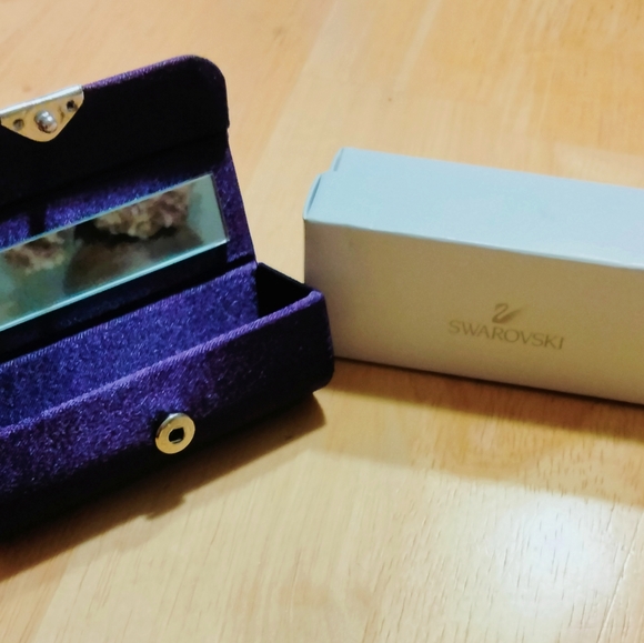 Scatter Bling Swarovski Crystal Lipstick Case With Mirror - White